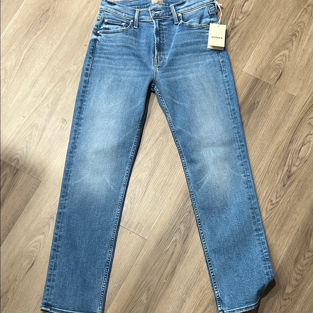 MOTHER Straight Leg Jeans in Classic Denim - Picture 3 of 9